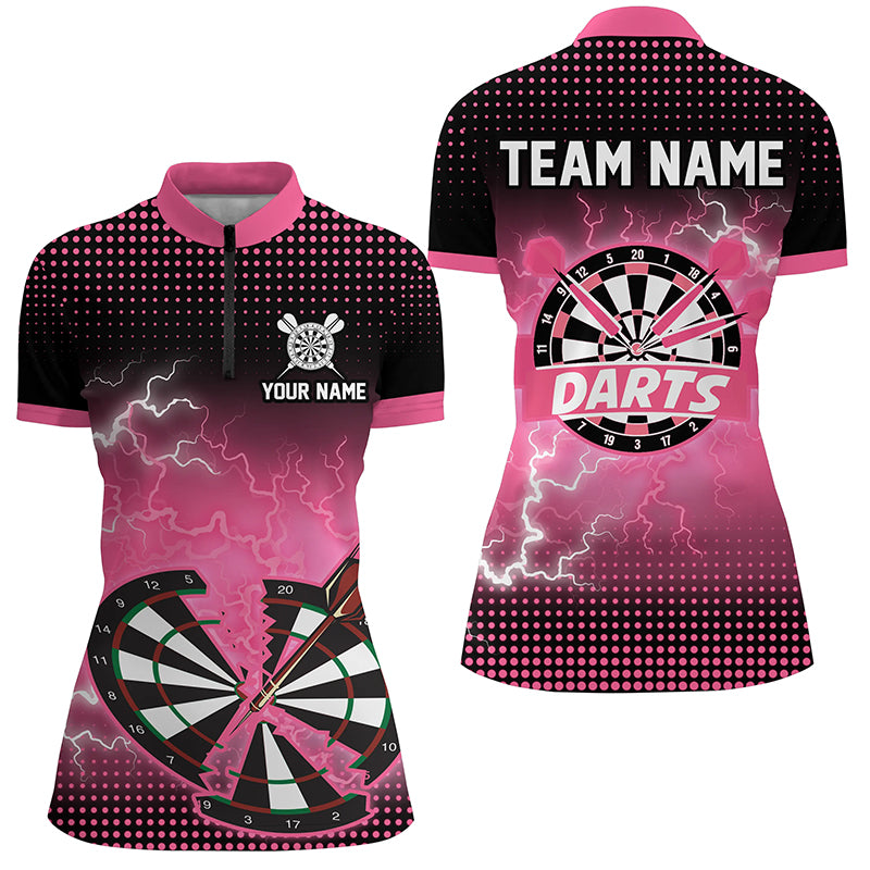 Funny Pink Crack Dartboard Thunder Lightning 3D Printed Custom Women Darts Shirts Darts Team Jerseys TDM1924
