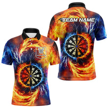 Load image into Gallery viewer, Personalized Water Fire Dart Shirt With Pocket Option For Men, Darts Jersey TDM3510