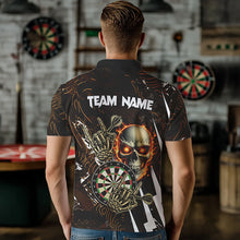 Load image into Gallery viewer, Personalized 3D Skull Darts Polo & 1/4 Zip Shirts For Men Custom Cool Darts League Team Jerseys TDM2391