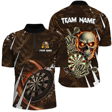 Load image into Gallery viewer, Personalized 3D Skull Darts Polo & 1/4 Zip Shirts For Men Custom Cool Darts League Team Jerseys TDM2391