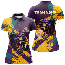 Load image into Gallery viewer, Funny Bear 8 Ball & 9 Ball Pool Custom Women Billiard Shirts, Grunge Colorful Billiard Team Shirts TDM2437
