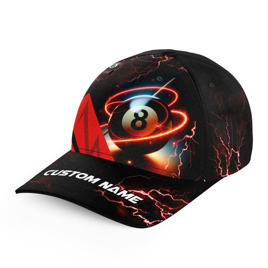 Red 8 Ball Pool Billiard Caps Hats Custom Adjustable 3D Billiard Baseball Caps For Pool Player TDM1447