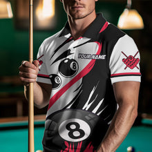 Load image into Gallery viewer, Personalized Billiard 8 Ball & 9 Ball Pool Shirts For Men Custom Billiard Team Jerseys | Red TDM3431