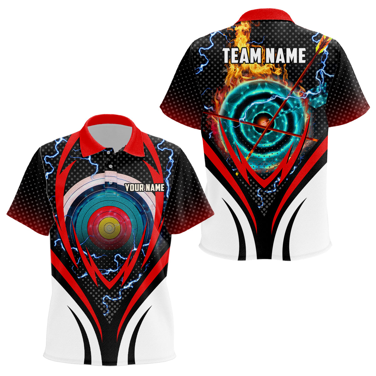 Archery Target Board On Flame Personalized Name Archery Polo Shirts For Kid, Gifts For Archers TDM0610