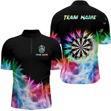 Load image into Gallery viewer, Icy Colorful Light Mens Darts Polo & Quarter Zip Shirts Custom Dart Shirts For Team Darts Jerseys TDM3283