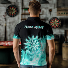 Load image into Gallery viewer, Icy Turquoise Light Mens Darts Polo & Quarter Zip Shirts Custom Dart Shirts For Team Darts Jerseys TDM2577