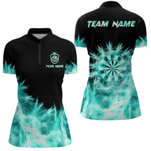 Load image into Gallery viewer, Icy Turquoise Light Womens Darts Polo & Quarter Zip Shirts Custom Dart Shirts For Team Darts Jerseys TDM2577