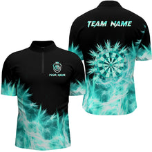 Load image into Gallery viewer, Icy Turquoise Light Mens Darts Polo & Quarter Zip Shirts Custom Dart Shirts For Team Darts Jerseys TDM2577