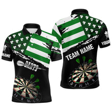 Load image into Gallery viewer, Personalized US Flag St Patrick Day Dart Shirts For Men Custom Patriotic Shamrock Darts Jerseys TDM3643