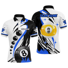 Load image into Gallery viewer, Personalized Billiard 8 Ball & 9 Ball Pool Shirts For Men Custom Billiard Team Jerseys | Blue TDM2409