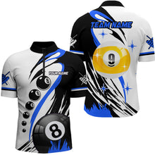 Load image into Gallery viewer, Personalized Billiard 8 Ball & 9 Ball Pool Shirts For Men Custom Billiard Team Jerseys | Blue TDM2409