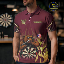 Load image into Gallery viewer, US Flag Dart Arrow Custom Brown Bear Dart Shirt For Men, Dart Team Jerseys NYN0091