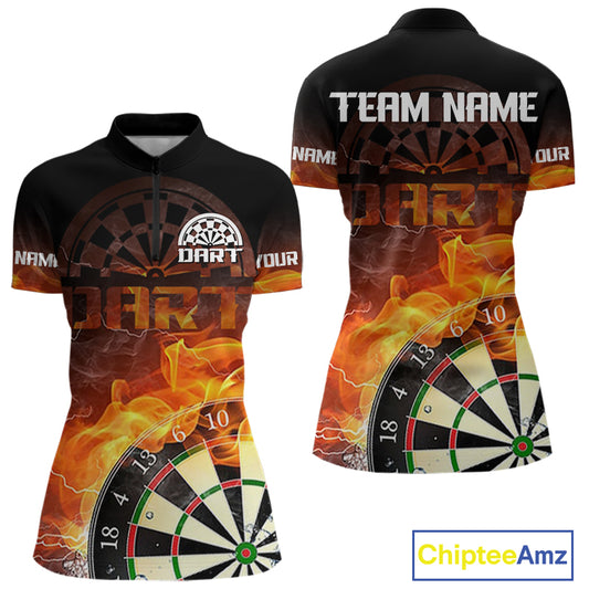 Persionalized Flame Smokes Dart Boards Dart Shirt For Women, Custom Dart Jerseys NYN0100