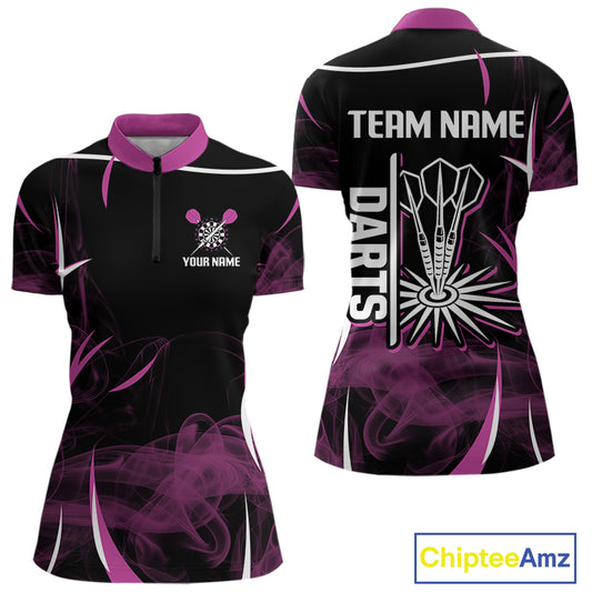 Persionalized Purple Smokes Dart Arrows Dart Shirt For Women, Custom Dart Jerseys NYN0104