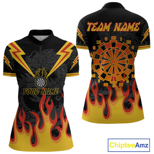 Dragon Flame Pattern Dartboard Custom Dart Shirt For Women, Dart Team Jerseys NYN0234