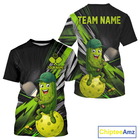 Custom Funny Pickleball T-Shirts For Men, Grunge Pickle Playing Pickleball Tournament Shirt NYN3858