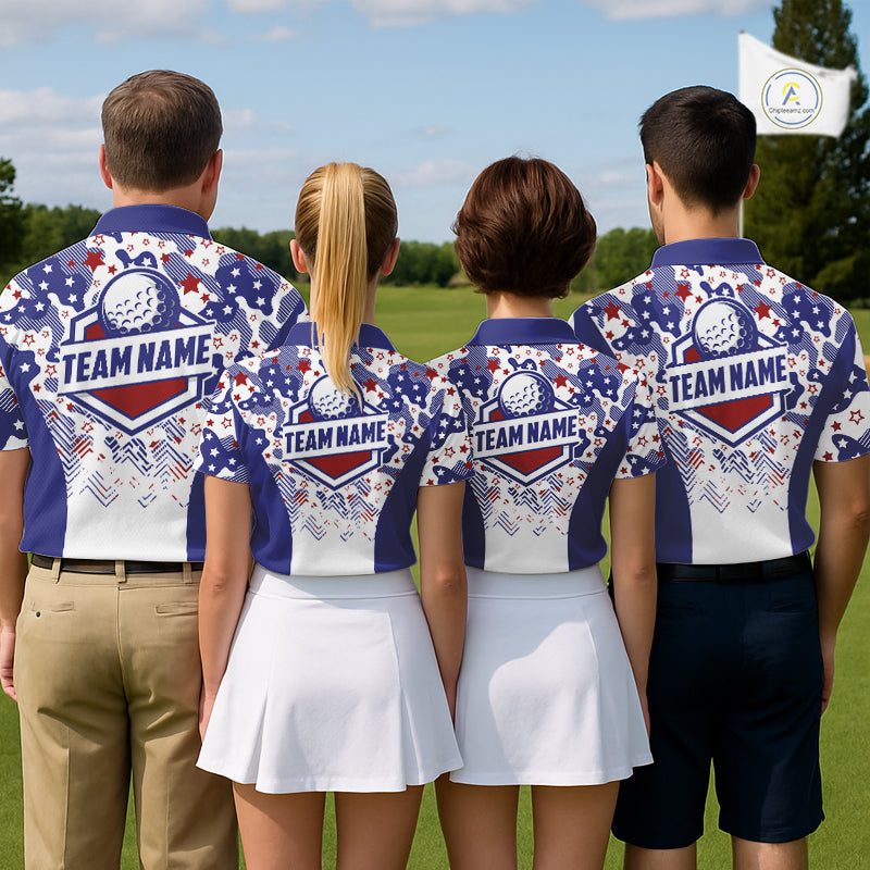 Mens Golf Polo Shirt Camouflage US Flag Custom Patriotic Golf Team Shirts For Men, Golf Gifts NYN2916