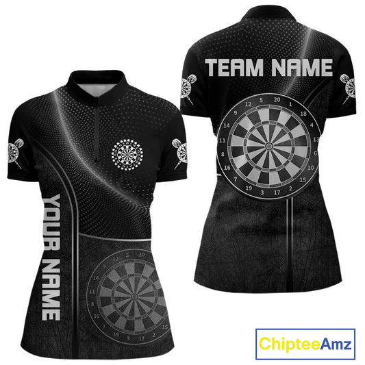 Halftone Pattern Dartboard White In Lines Grunge Dart Shirts For Women, Dart Jerseys NYN0057