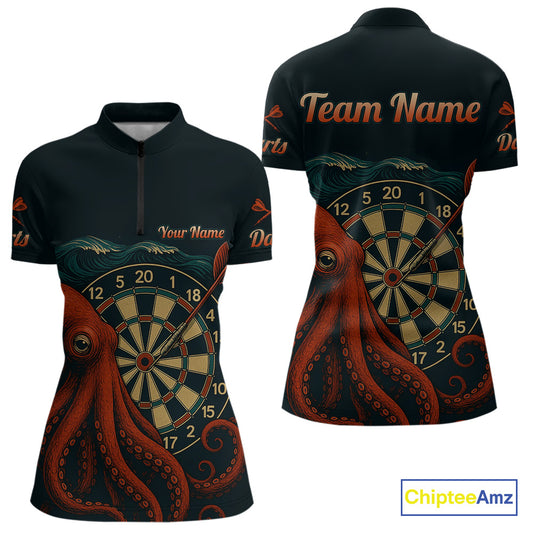Scarlet Octopus Dart Team Shirt For Women Players – Unique Custom With Player Name NYN0344