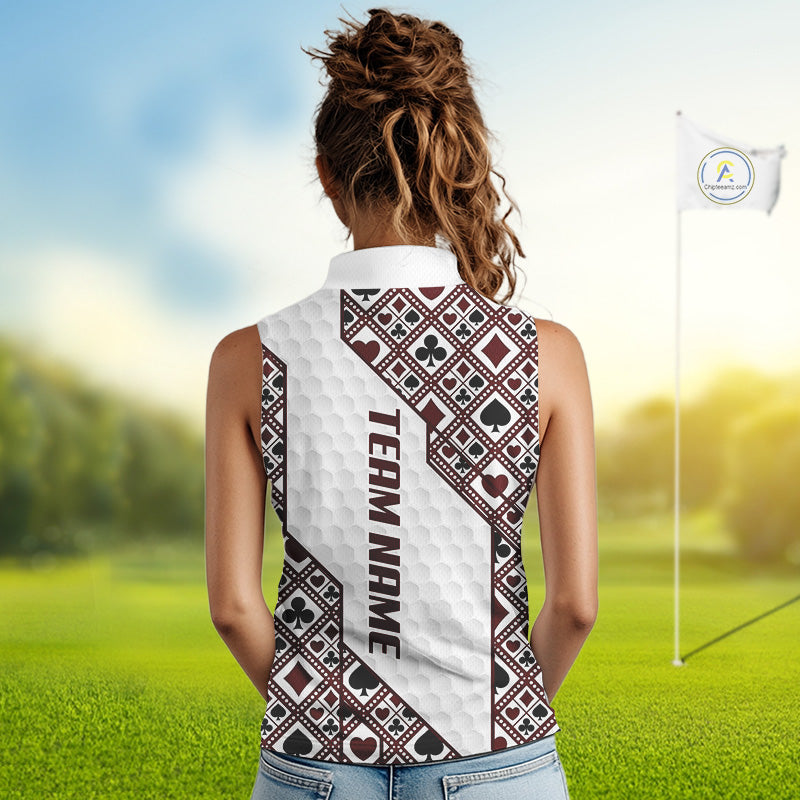 Womens Poker Golf Clothing Sleeveless Golf Shirt Funny Custom Women Golf Top, Best Golf Gifts For Golfer NYN2938