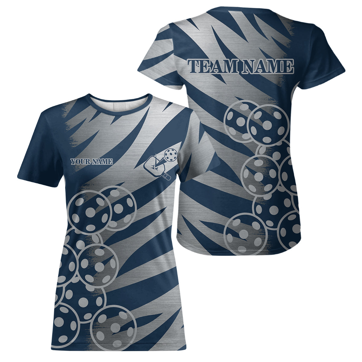 Custom Pickleball T-Shirt For Women Personalized Navy Outfit Pickleball Team Shirt NYN1198