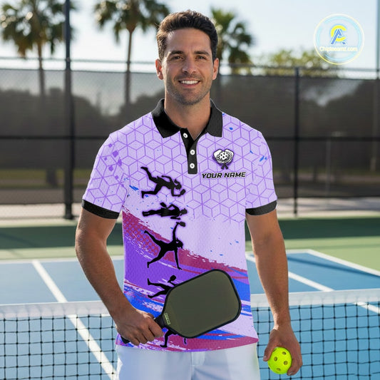 Custom Brush Purple Pickleball League Jerseys Pickleball Paddle League Shirts For Men NYN2134