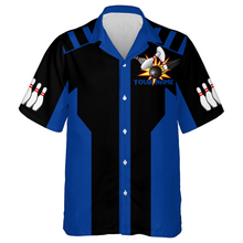 Load image into Gallery viewer, Black&Blue Bowling Shirt For Men & Women Custom Retro Bowling Jersey Hawaiian Bowling League Shirt BDT351