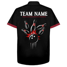 Load image into Gallery viewer, Black&Red Bowling Shirt For Men & Women Custom Retro Bowling Jersey Hawaiian Bowling League Shirt BDT350