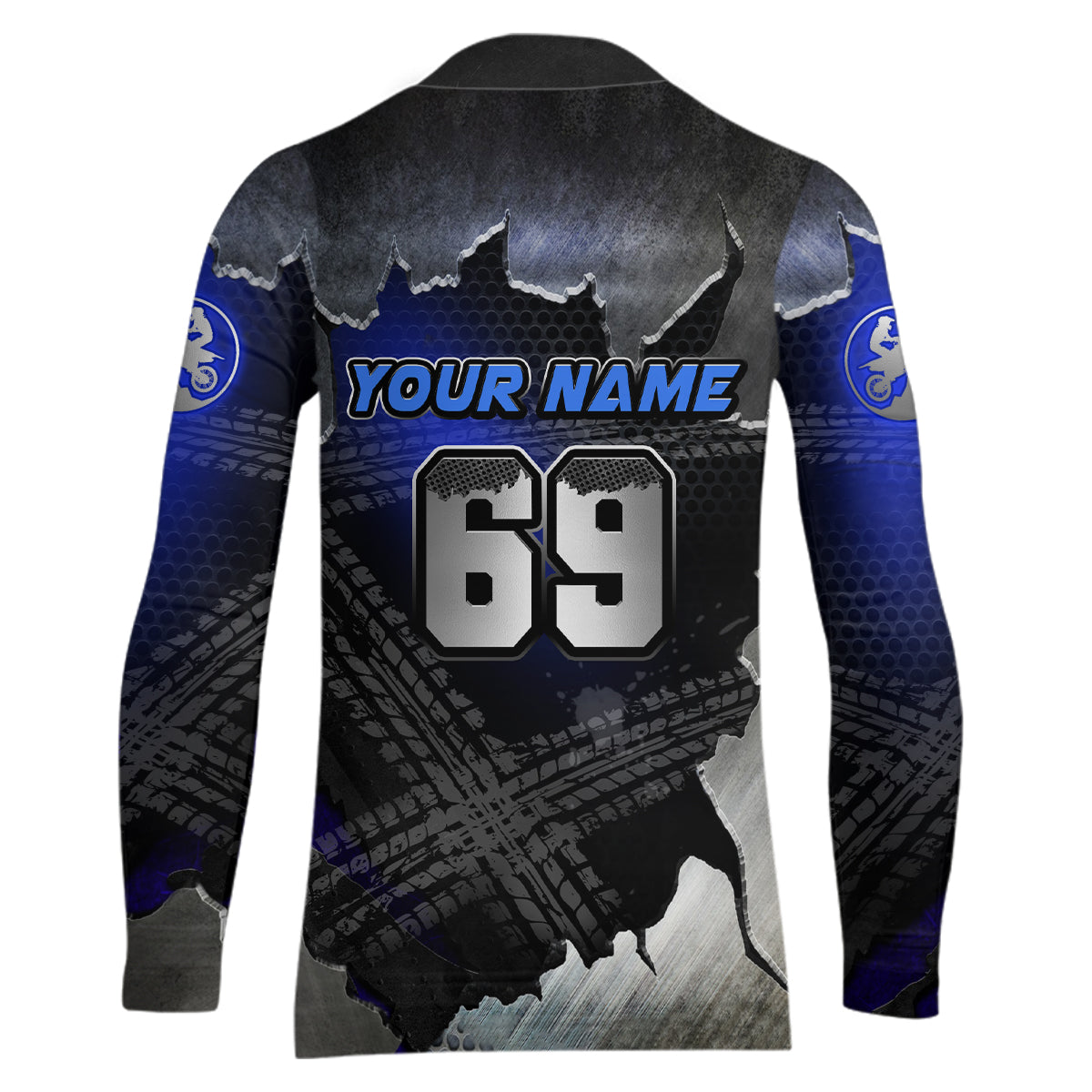Blue Motocross Racing Jersey Upf30+ Dirt Bike Shirt Youth Men Women Kid Off-Road XM284