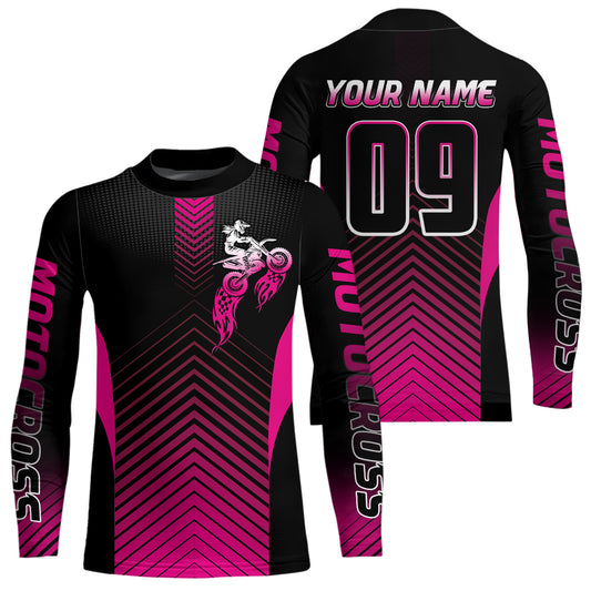 Pink Motocross Racing Jersey Custom Dirt Bike Jersey Kid Women Men Off Road Jersey XM369