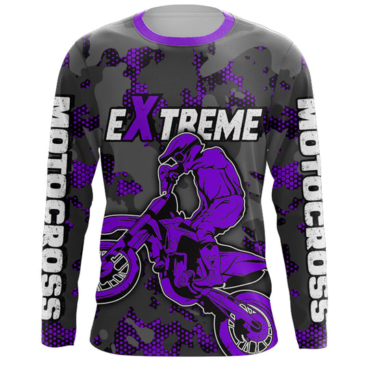 Motocross Jersey Purple Upf30+ Dirt Bike MX Racing Kid Men Women Motorcycle Shirt XM112