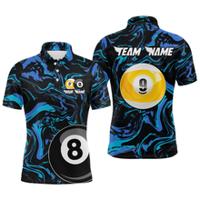 Load image into Gallery viewer, Teal-Turquoise 8 Ball & 9 Ball Custom Billiard Shirts For Men Billiard Team Jerseys NNT55