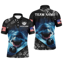 Load image into Gallery viewer, Funny Blue Shark Ball Pool Billiard for Men Billiard Shirts Polo & 1/4 Zip Shirt Team NNT18