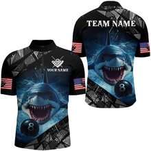 Load image into Gallery viewer, Funny Blue Shark Ball Pool Billiard for Men Billiard Shirts Polo & 1/4 Zip Shirt Team NNT18