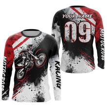 Load image into Gallery viewer, Adult&Kid red custom dirt bike jersey Motocross jersey upf30+ mens women Motocross Shirt| CTP02