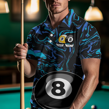 Load image into Gallery viewer, Teal-Turquoise 8 Ball & 9 Ball Custom Billiard Shirts For Men Billiard Team Jerseys NNT55