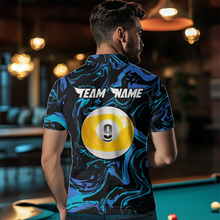 Load image into Gallery viewer, Teal-Turquoise 8 Ball & 9 Ball Custom Billiard Shirts For Men Billiard Team Jerseys NNT55