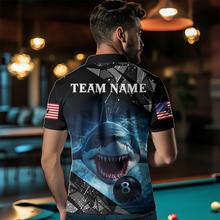 Load image into Gallery viewer, Funny Blue Shark Ball Pool Billiard for Men Billiard Shirts Polo & 1/4 Zip Shirt Team NNT18