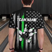 Load image into Gallery viewer, US Green Flag Bowling Shirt for Men Custom Name Polo & Quarter-Zip Bowling Jersey Bowling Team Shirt HNT23