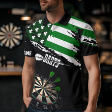 Load image into Gallery viewer, Personalized US Flag St Patrick Day Dart Shirts For Men Custom Patriotic Shamrock Darts Jerseys TDM3643