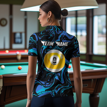 Load image into Gallery viewer, Teal-Turquoise 8 Ball & 9 Ball Custom Billiard Shirts For Women Billiard Team Jerseys NNT55