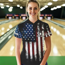 Load image into Gallery viewer, American Flag Bowling Shirts Unisex Custom 1/4 Bowling Team Jersey For Men & Women BDT479