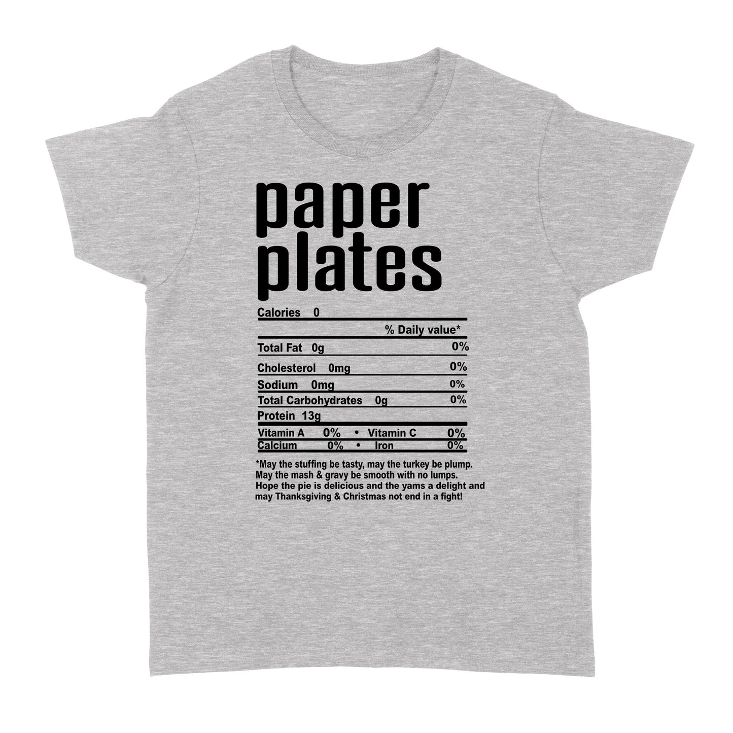 Paper plates nutritional facts happy thanksgiving funny shirts - Standard Women's T-shirt