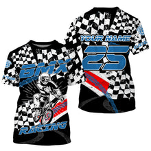 Load image into Gallery viewer, BMX jersey UPF30+ checkered flag BMX shirt, bicycle motocross gear cycling clothes| SLC103