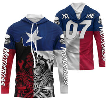 Load image into Gallery viewer, TX Texas flag motocross jersey custom name number UPF30+ adult&kid MX racing motorcycle racewear NMS959