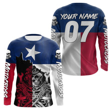 Load image into Gallery viewer, TX Texas flag motocross jersey custom name number UPF30+ adult&kid MX racing motorcycle racewear NMS959