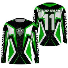Load image into Gallery viewer, Adult&kid custom Motocross green jersey MX off-road UPF30+ racing dirt bike shirt motorcycle PDT327