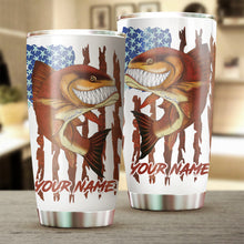 Load image into Gallery viewer, 1pc funny Redfish fishing American flag ChipteeAmz's art Custom Stainless Steel Tumbler Cup AT063