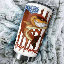 Load image into Gallery viewer, 1pc funny Redfish fishing American flag ChipteeAmz's art Custom Stainless Steel Tumbler Cup AT063