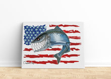 Load image into Gallery viewer, Salmon fishing with American flag ChipteeAmz's art Matte Canvas AT026